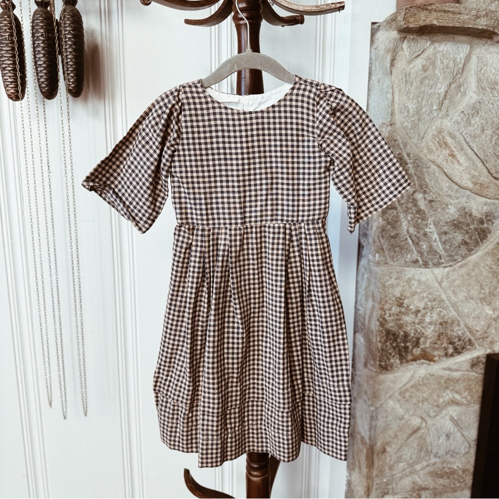 Handmade Gingham Plaid Cotton Cottagecore Dress